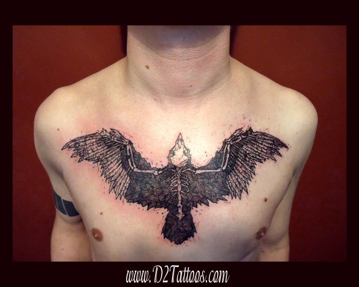 Bird chest tattoo for females - wide 6