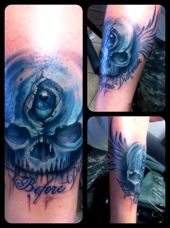 Blue Skull Tattoo
