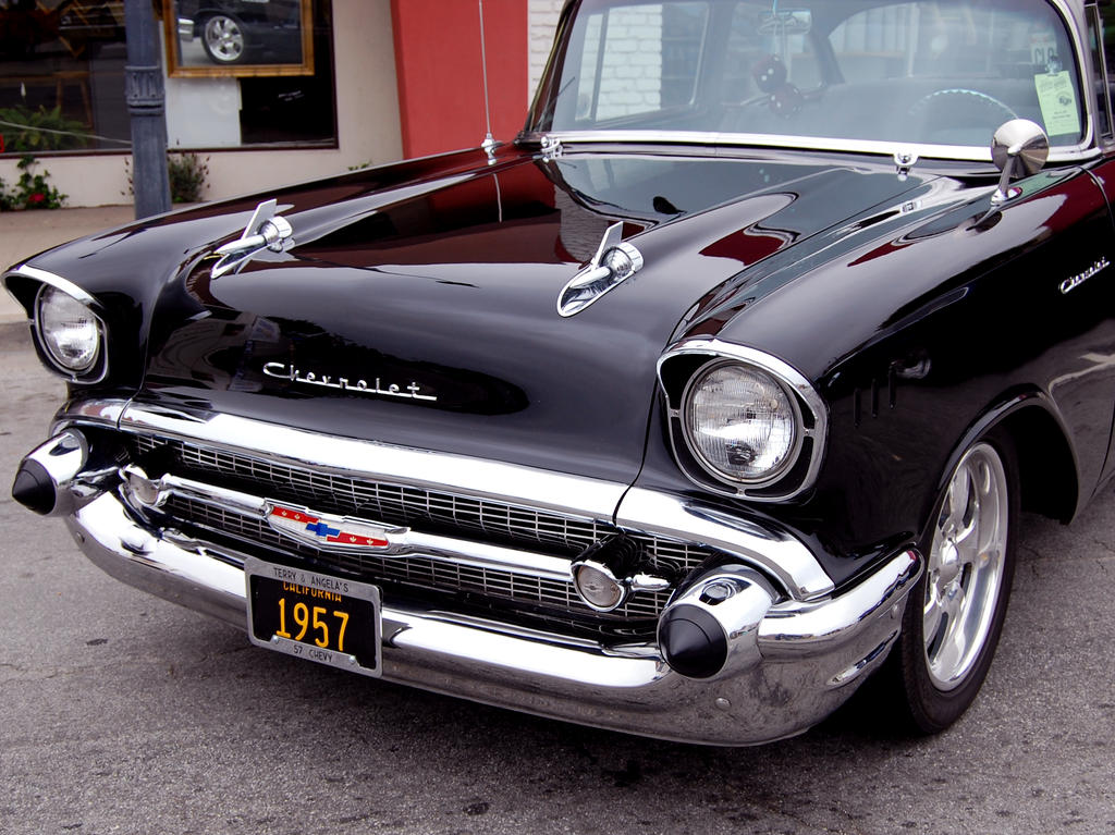 black 1957 Chevy hot rod by Partywave on deviantART
