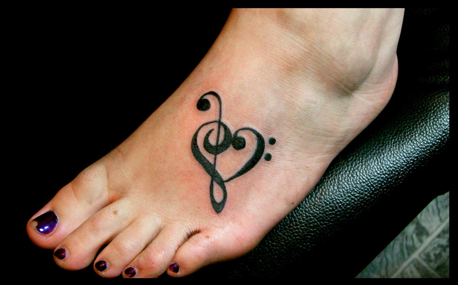 Music foot tattoo by melancholyspiders on deviantART