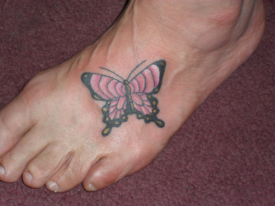 Butterfly Tattoo on Foot - wide 4