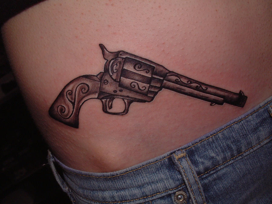 gun tattoo by tattooistgus