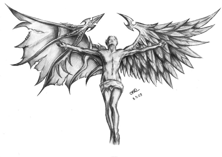 Angel and Devil by blackcatbo on deviantART devil angel tattoo