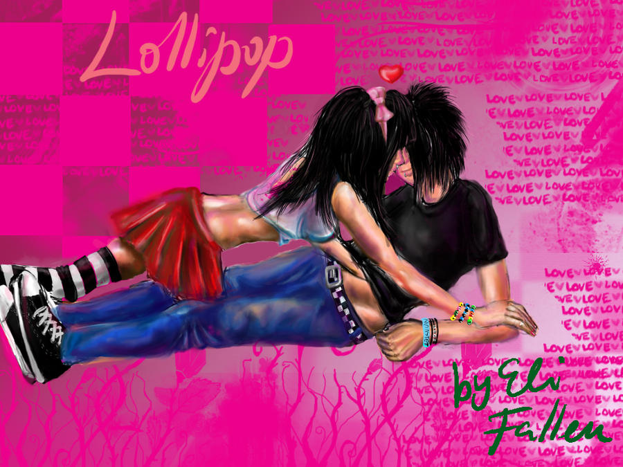 wallpaper of emo couple. emo couple lollipop by