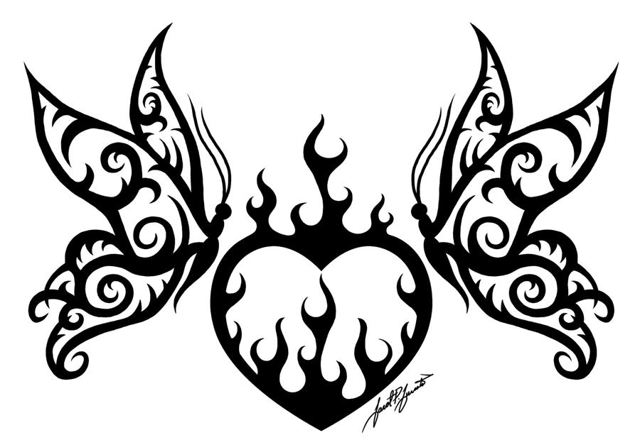 Butterfly Heart Tattoo by ~PulseDragon on deviantART