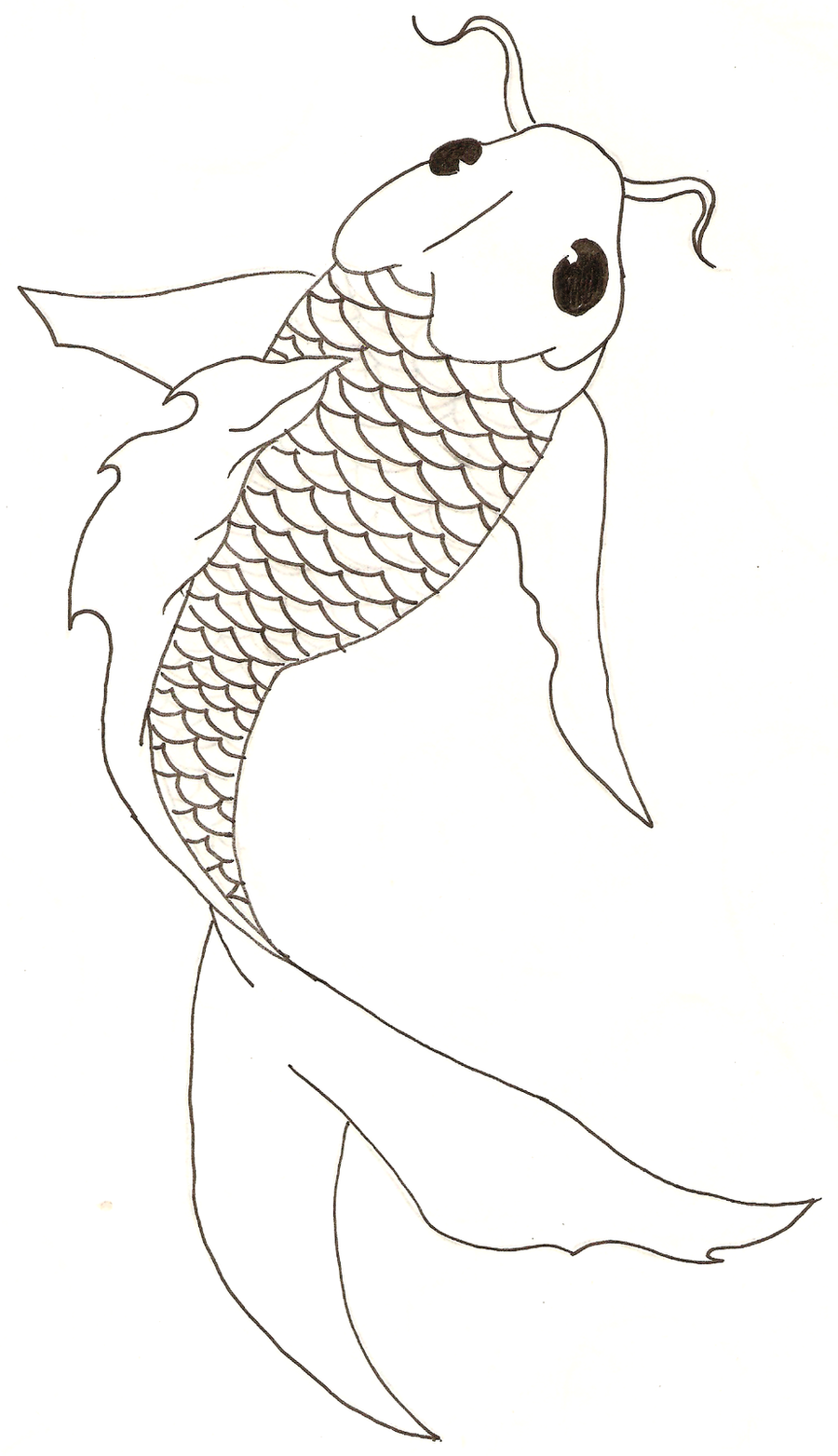 Koi Fish Lineart by titovn on