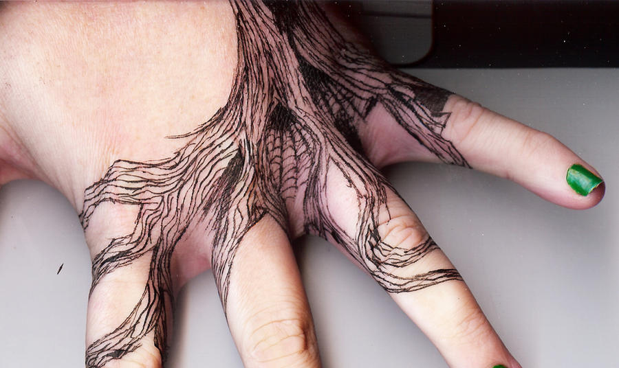 Tattoo Inspired Hand Tree CU