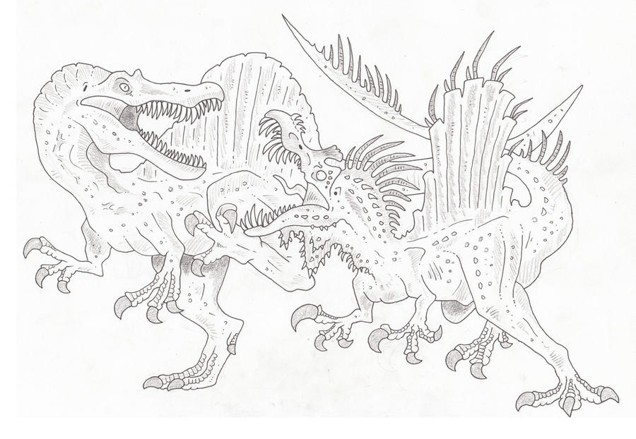 t rex and spinosaurus coloring pages - photo #4