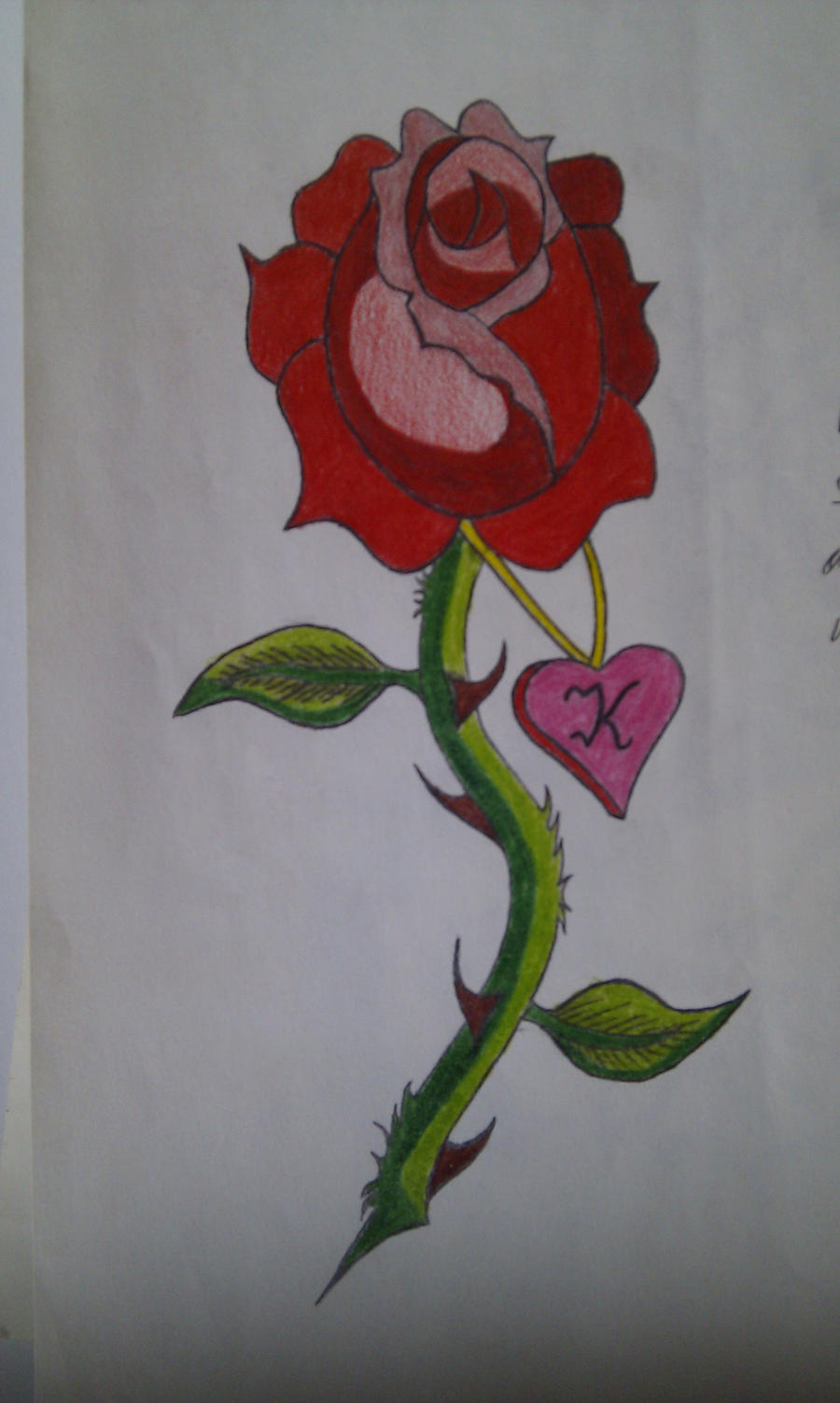 heart and rose drawings