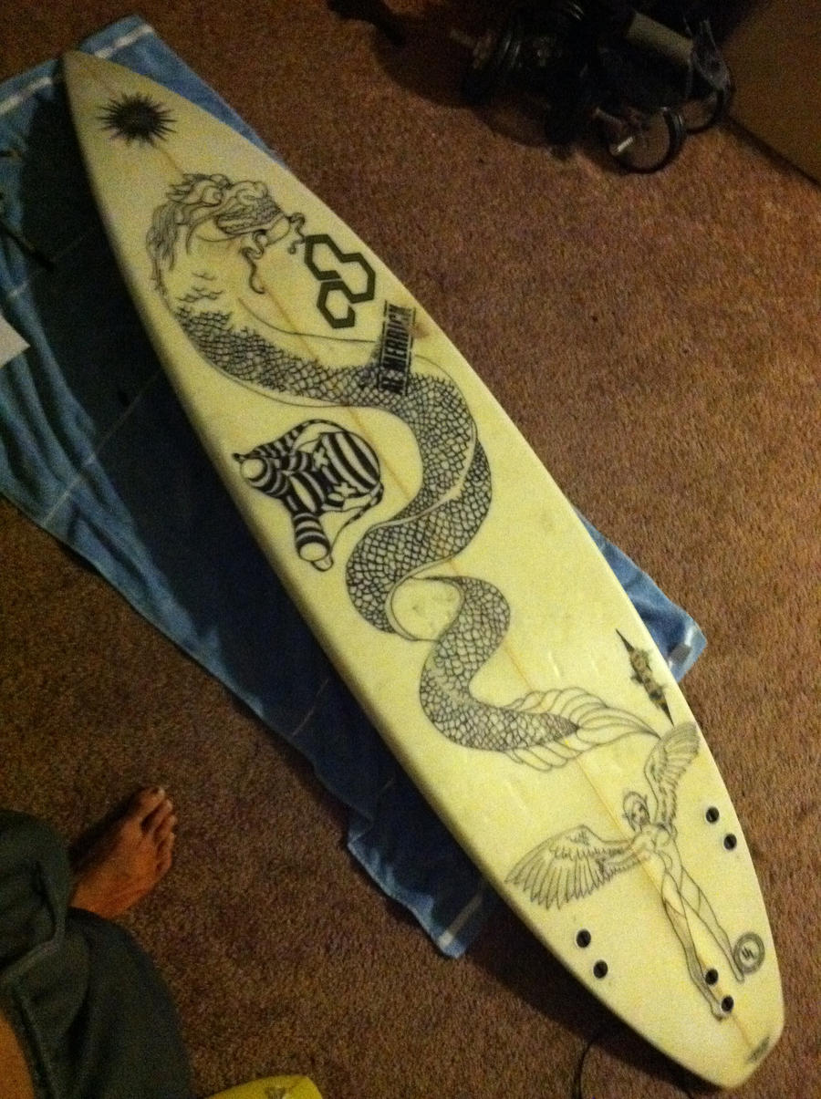 Surfboard Sleeve Tattoo by