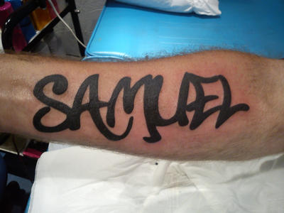 Lettering tattoo SAMUEL by
