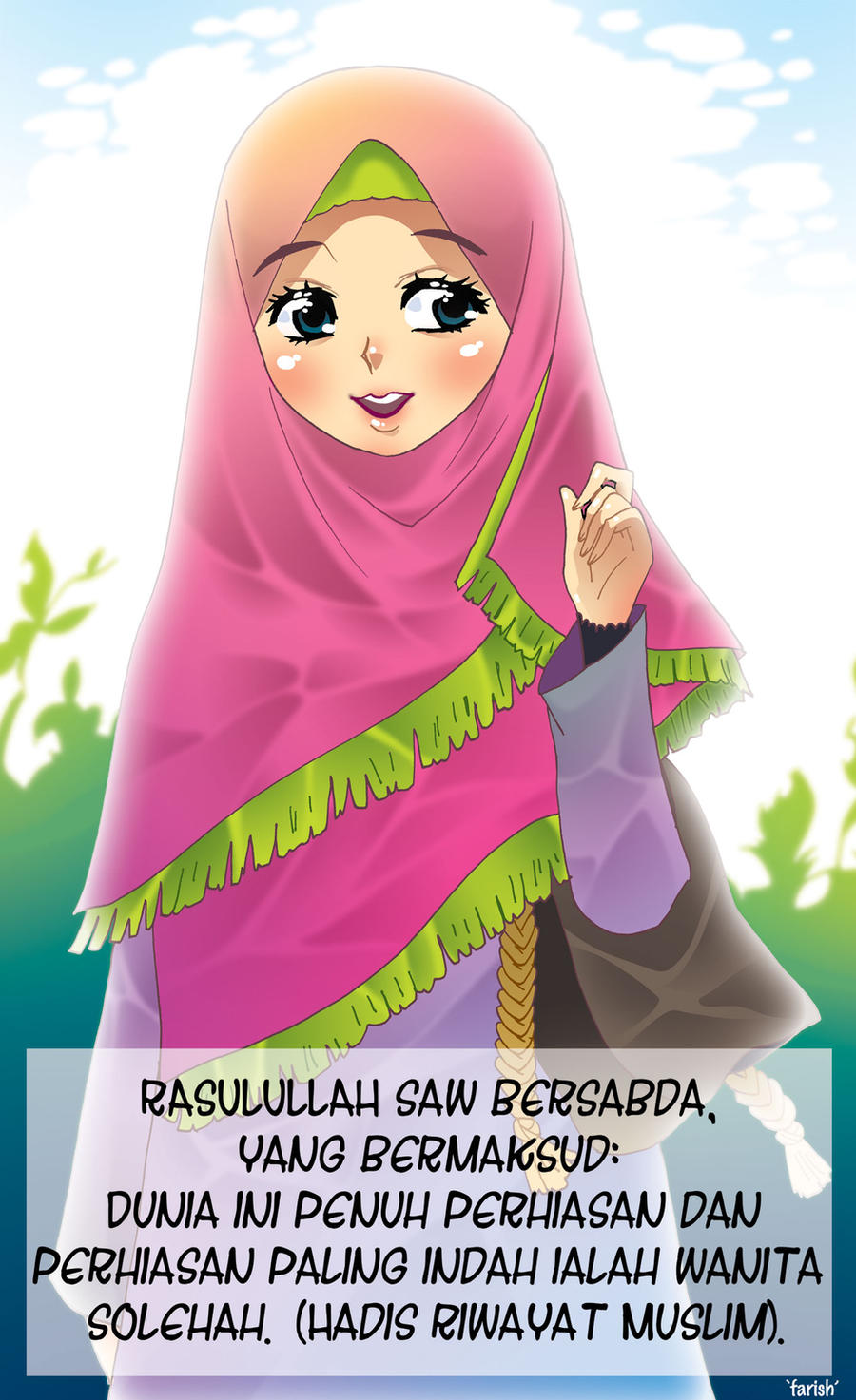 Gambar Kartun Muslimah Dengan Kata Kata Islami Top Gambar