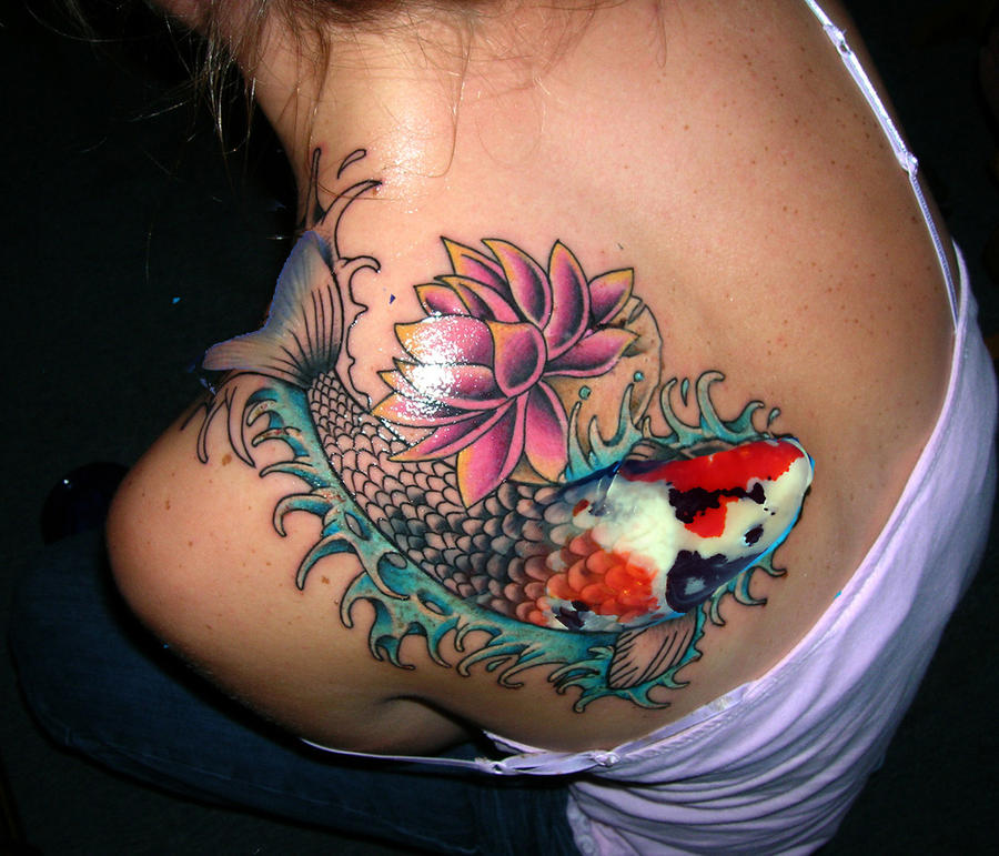 Living tattoo of koi carp by Designertheo on DeviantArt