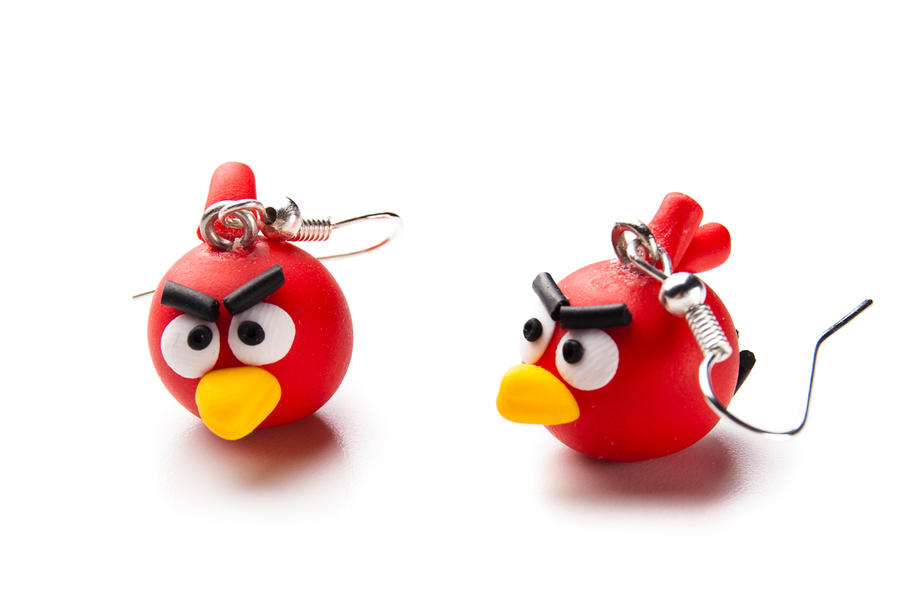 Angry Birds earrings by chabersztyna