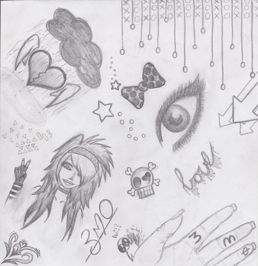 hair drawings tumblr girl on by GameFreakGirl Doodle Emo deviantART