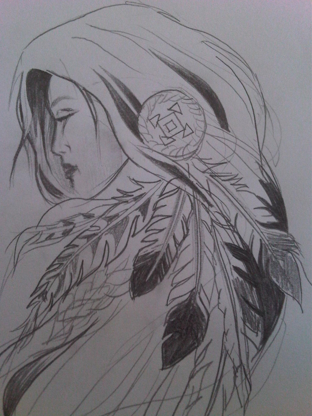 Native American Girl By Krisid Traditional Art Drawings Portraits