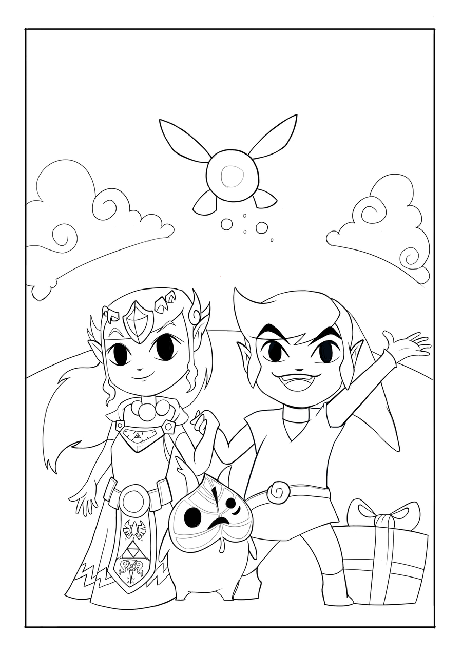 zelda the windwaker coloring pages - photo #23