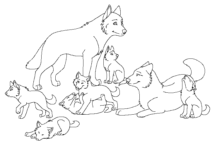 pack of dogs coloring pages - photo #37