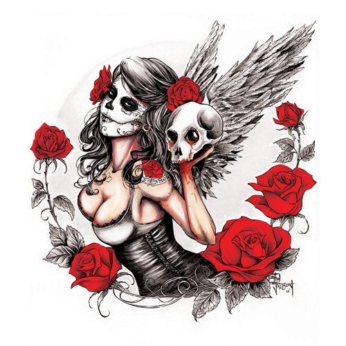 girl skull tattoos. skull girl .