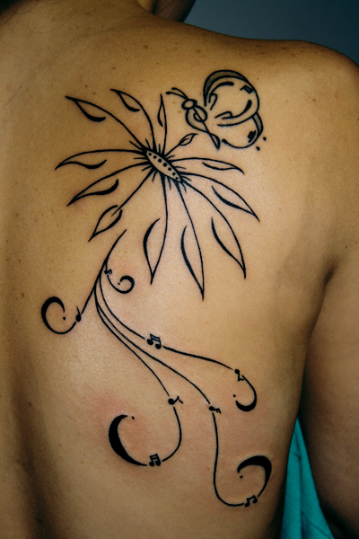 Musical Flower Tattoo | Flower Tattoo