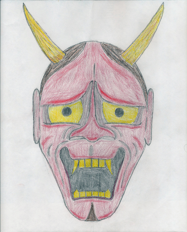 Oni Mask Sketch by kniel187