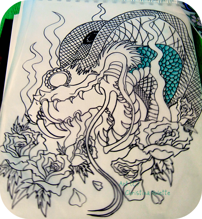 Cobra and Roses Tattoo WIP by iShankasaurus on deviantART