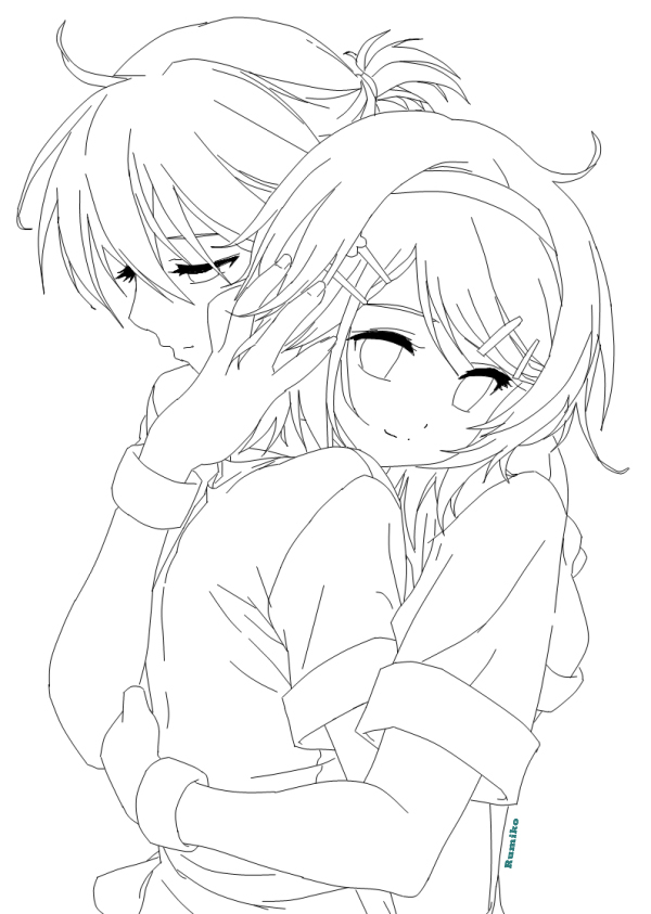 kagamine rin coloring pages - photo #6