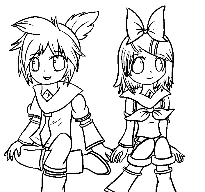 kagamine rin coloring pages - photo #29