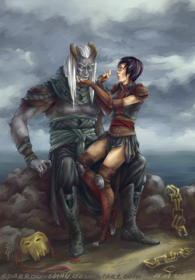 dragon_age2__qunari_and_hawke_by_sparrow_chan-d47jwxo.png