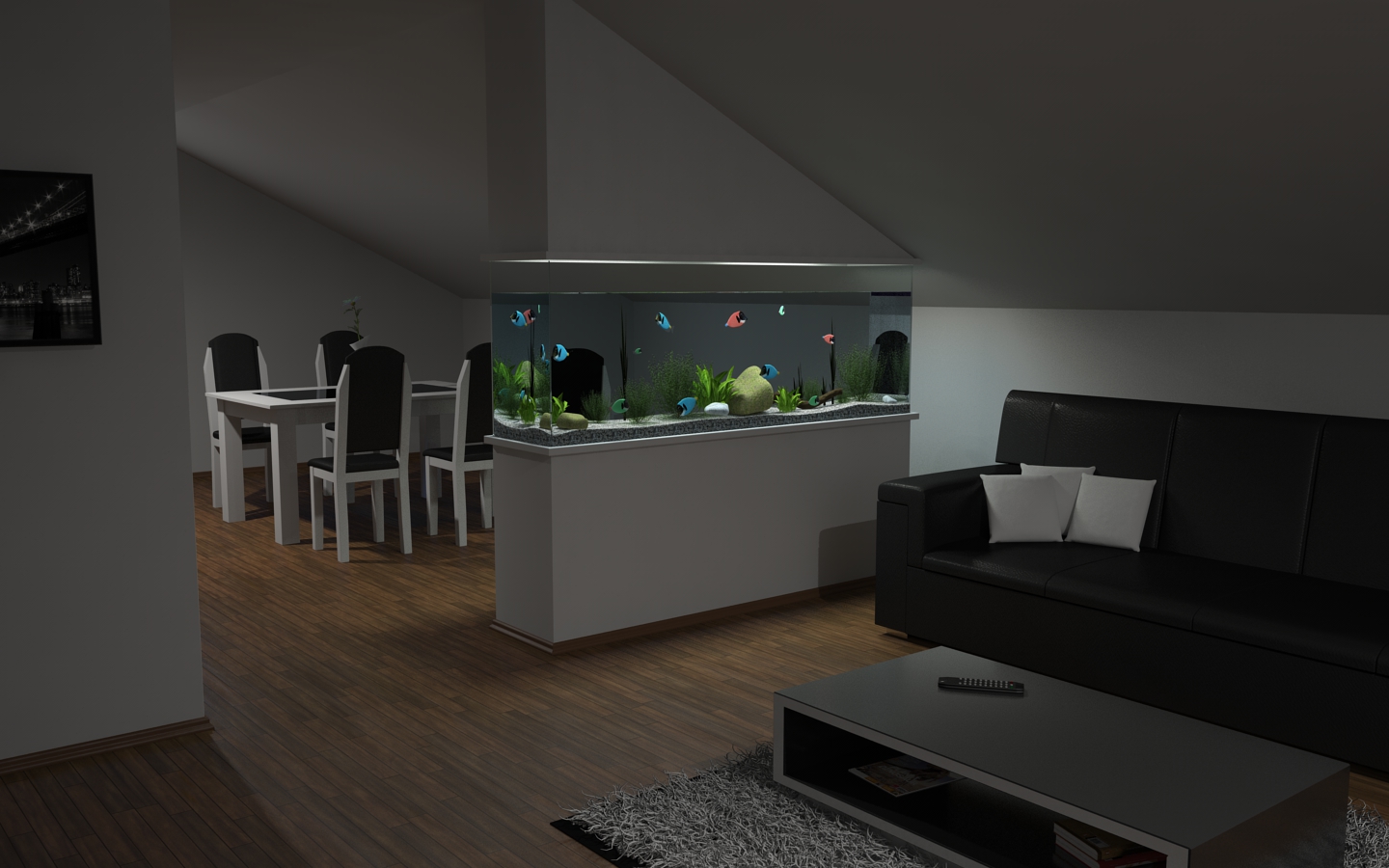 Living room aquarium at evening by slographic on deviantART
