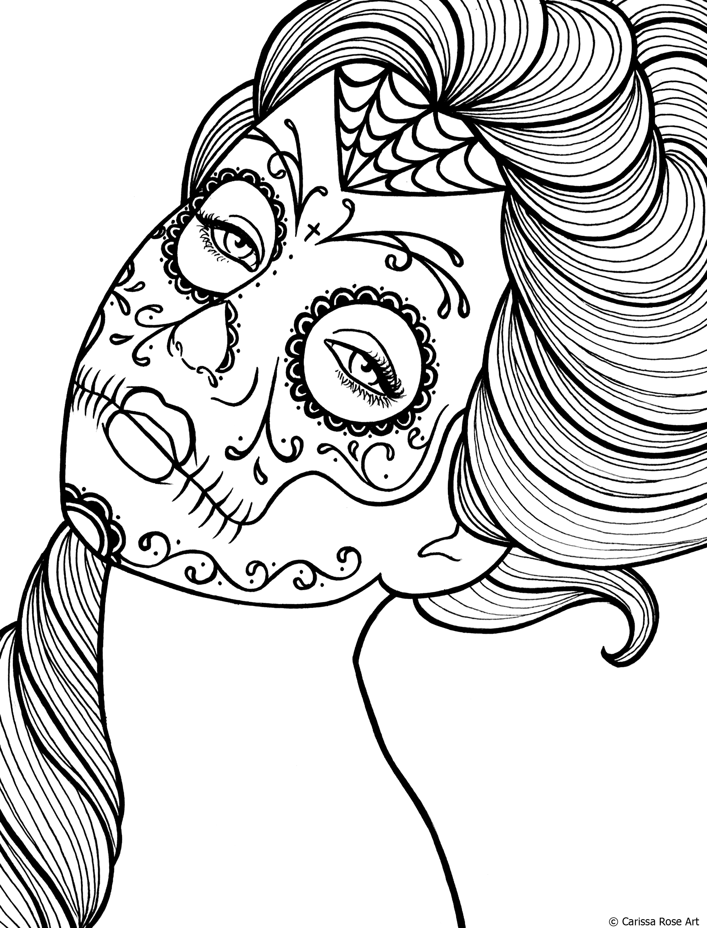 face coloring pages for adults - photo #27