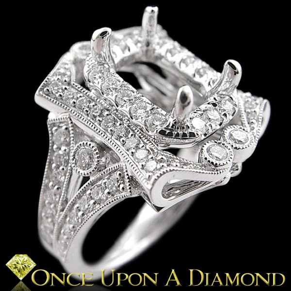 Victorian Style Engagement Ring Setting by OnceUponADiamond