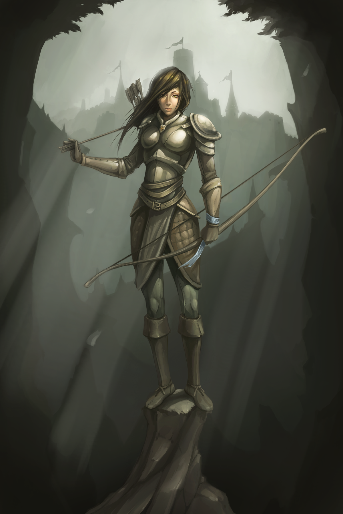 Mysterious Female Archer Stock Photo - Download Image Now 