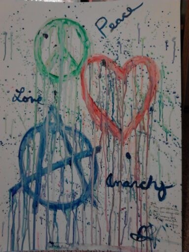 Peace, love, and anarchy modern art gift by CrypticGrin