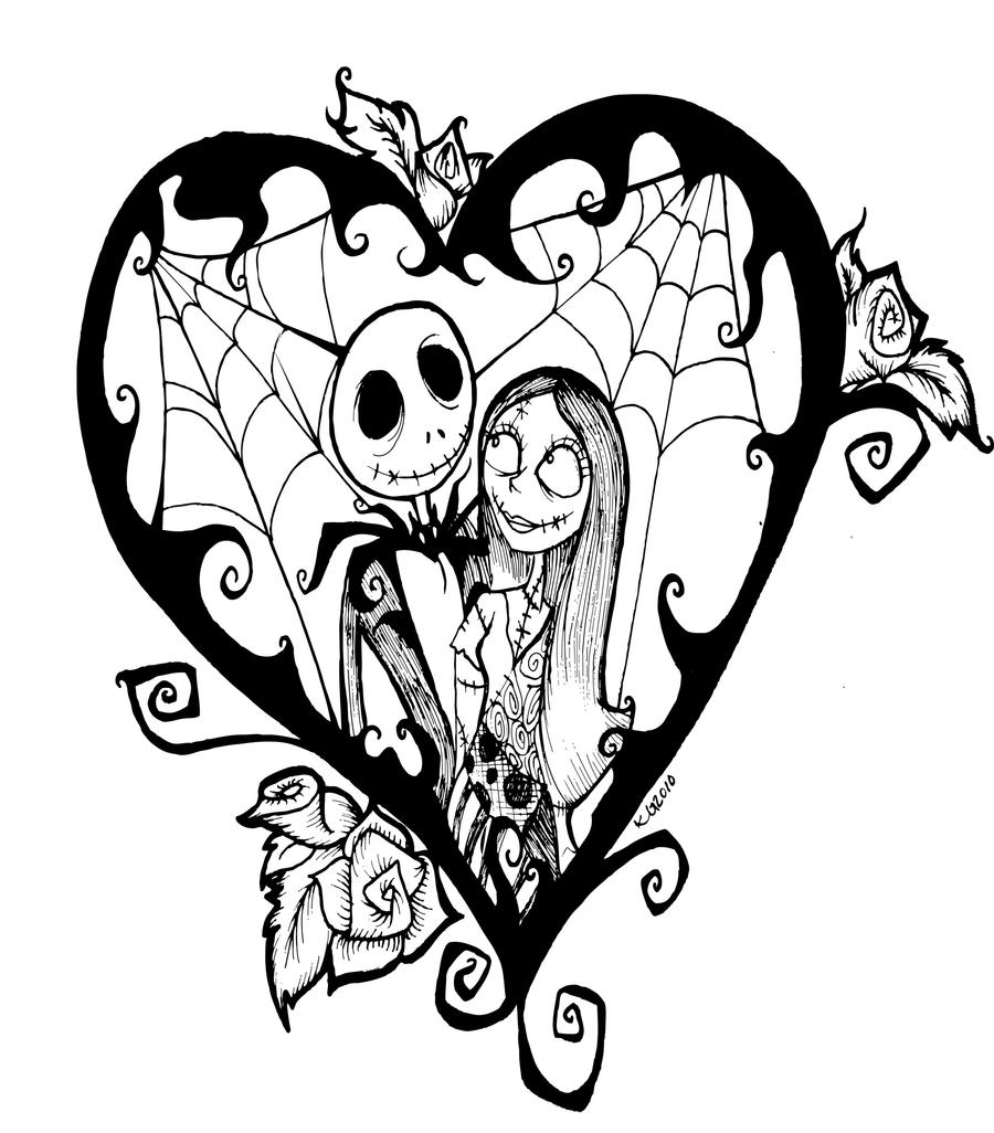 jack and sally coloring pages - photo #16