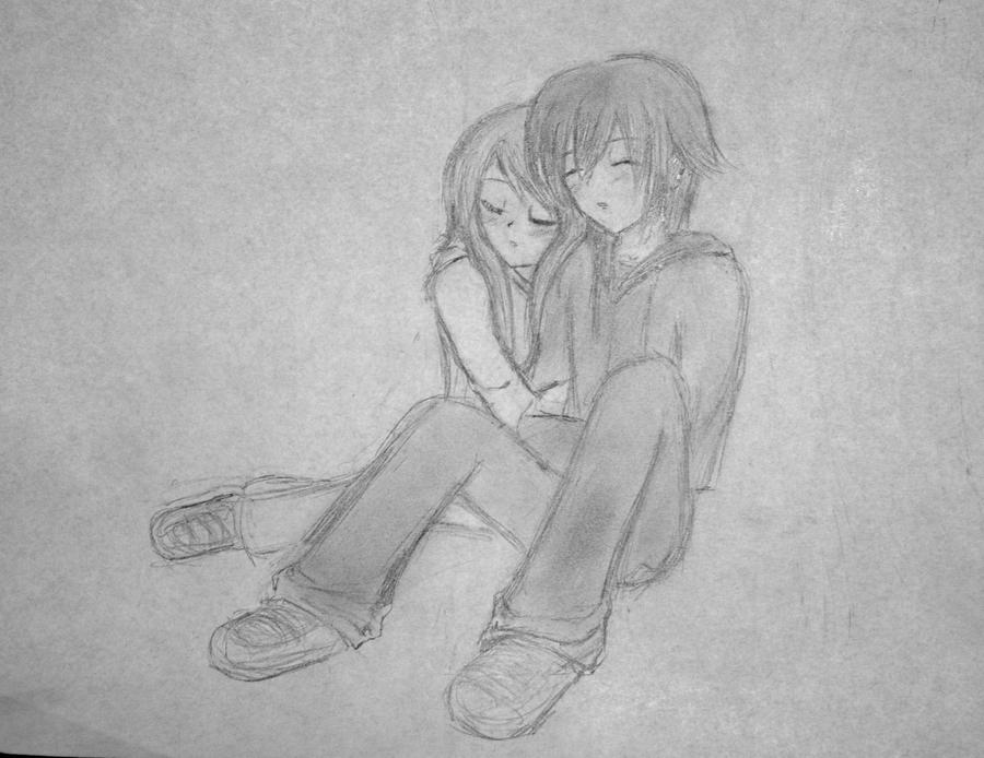 "Snuggling Couple" Rough by ~DeadnLively on deviantART