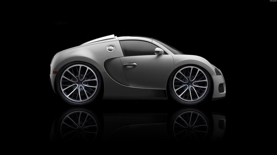 Wallpaper Bugatti Veyron Mini Version 2009 with silver body color and black