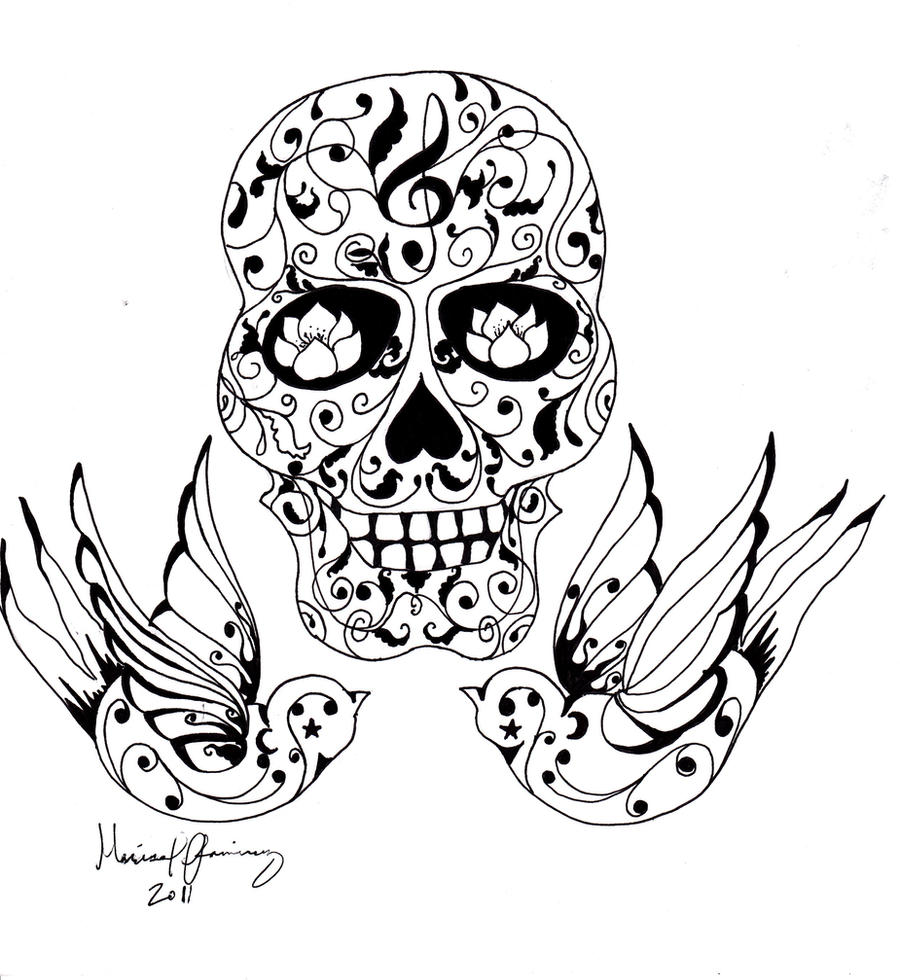 Sugar Skull Tattoo By Zozi333