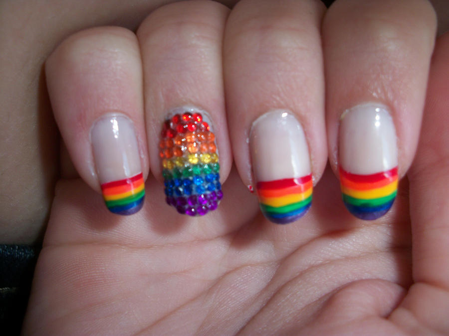 Rainbow Nails by QueenAliceOfAwesome