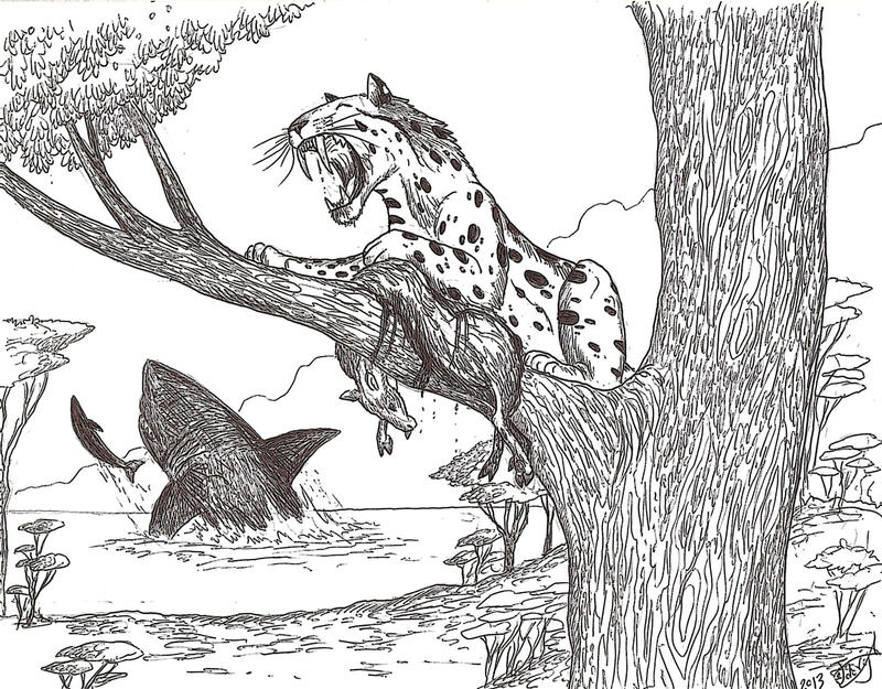 saber tooth cat coloring pages - photo #41