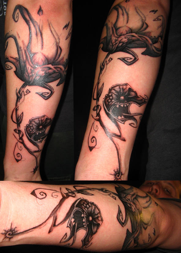 dark orchidium | Flower Tattoo