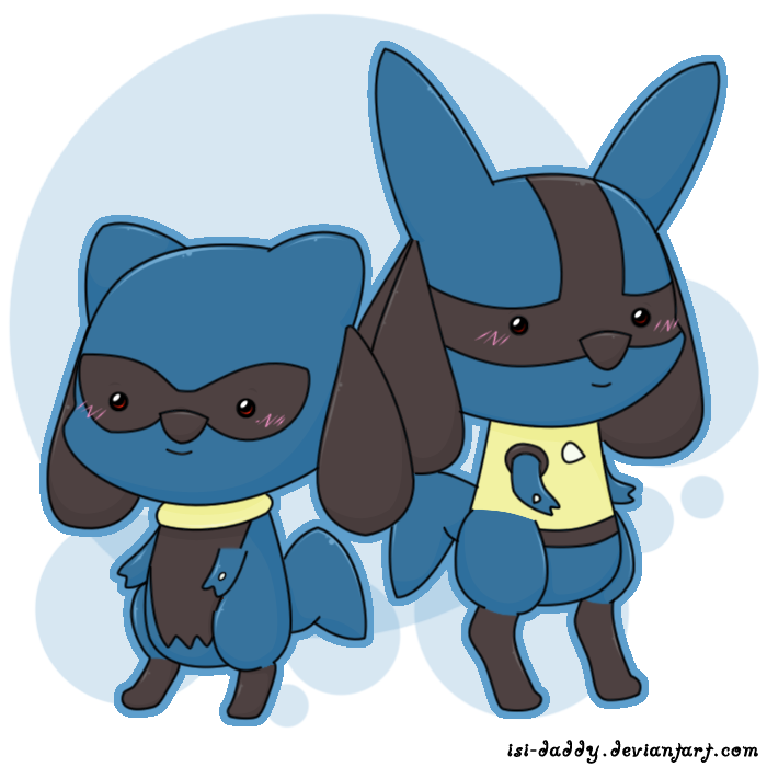 Chibi Riolu and Lucario by Isi-Daddy on DeviantArt