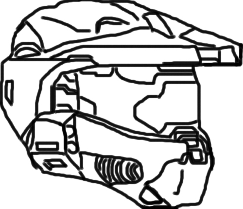 Halo Helmet Drawing Outlines Sketch Coloring Page