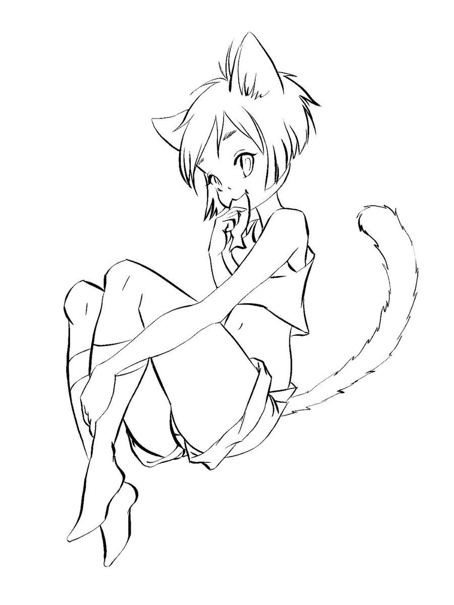 Anime Neko Coloring Pages Coloring Pages