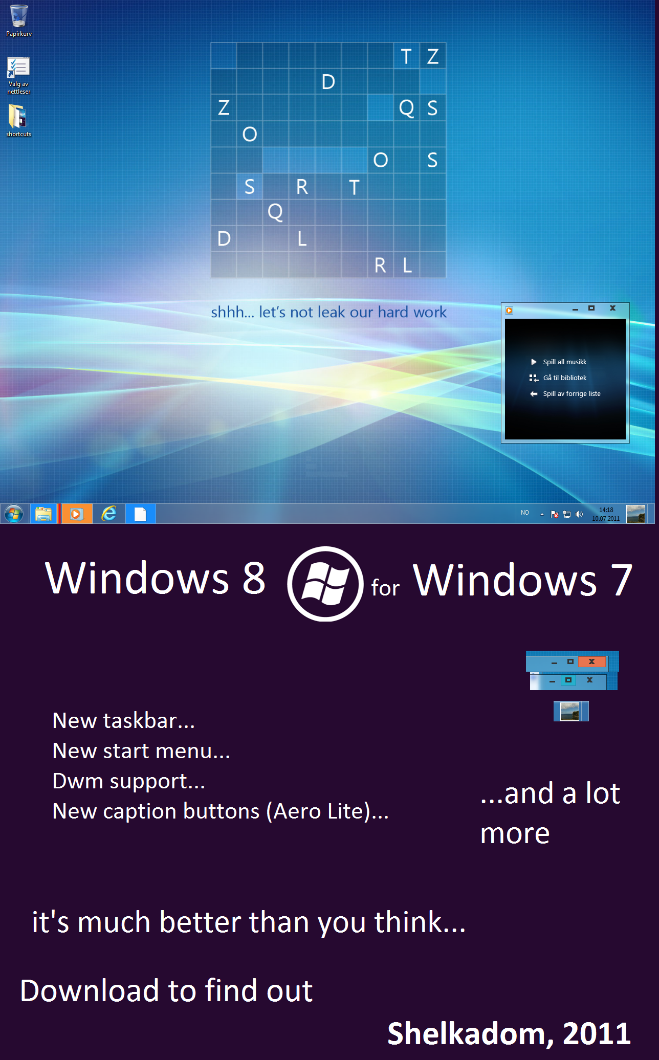 Windows7主题：Windows8风格  ｜  让你的Windows7 系统拥有Windows8的新主题外观