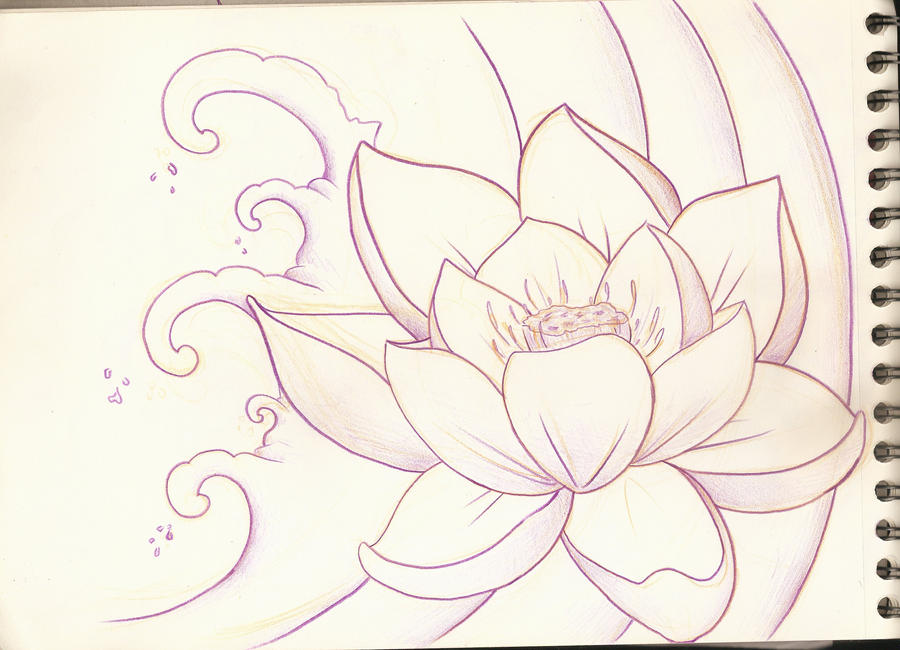 Lotus Flower Sketch 1 by PurpleRiot on DeviantArt
