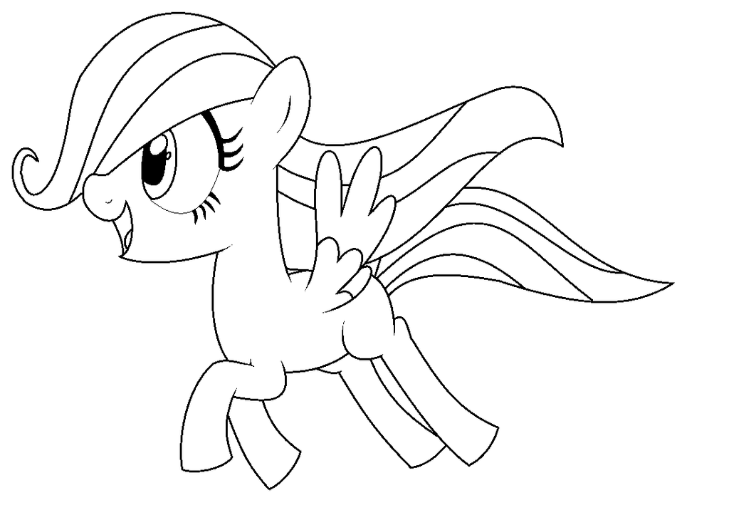 My Little Pony Fluttershy Filly Coloring Pages Sketch Coloring Page