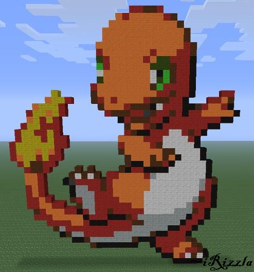 Minecraft Pokemon Pixel Art Charmander Minecraft Pixel Art