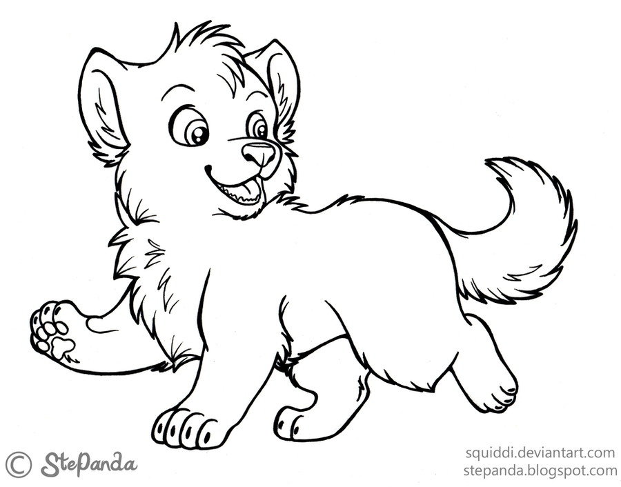 Free LineArt Puppy Wolf by StePandy