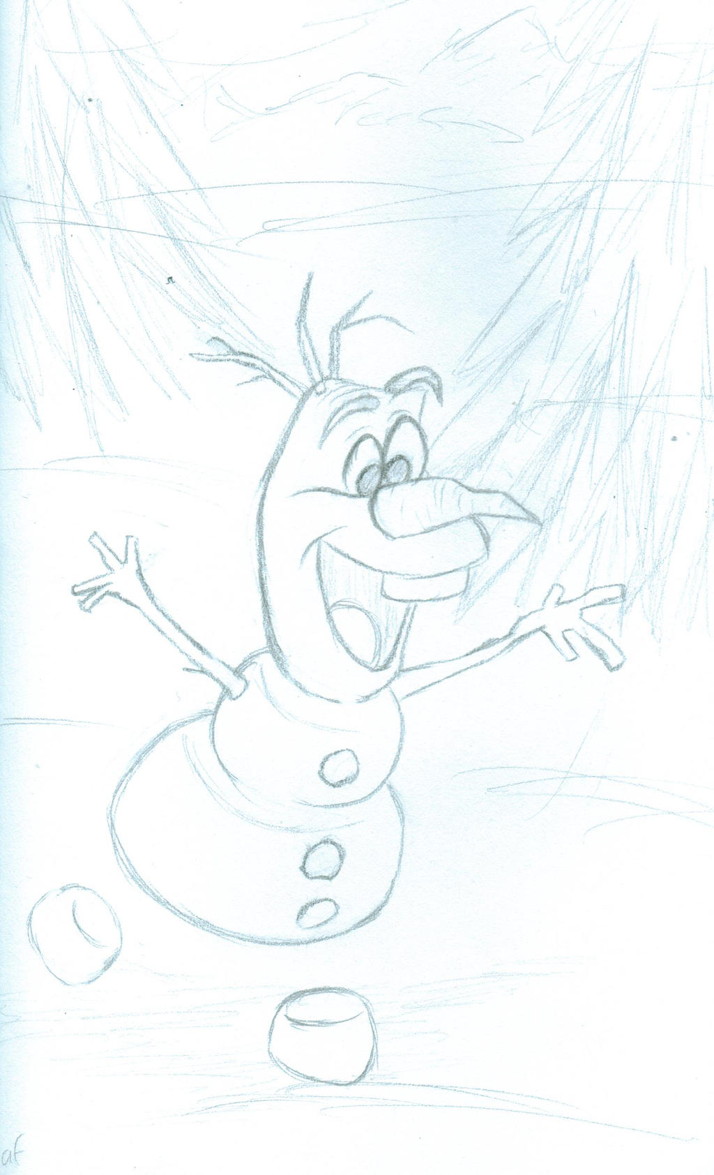 Olaf the Snowman Sketch by firegirl1995 on DeviantArt